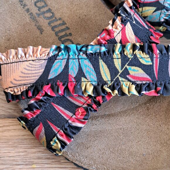 Birkenstock Papillio Sandals 37 US Size 6 Narrow Floral Frill Lola Wedge Strappy - Picture 10 of 11